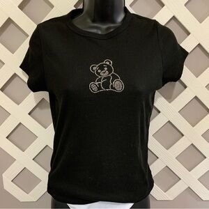 Charming Black Teddy Bear Kids Tee